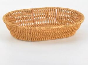 El Yapımı Doğal Hasır Sepet - Oval Ekmeklik ve Çok Amaçlı Düzenleyici (25,50X18X6 Cm)