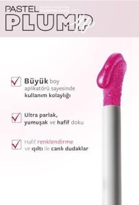 Pastel Plump Up Hydrating Plumping Gloss - Dolgunlaştıran Dudak Parlatıcısı, 207 Mariposal, 5,3 ml