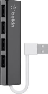 4 Usb-A Girişli Hub, USB 2.0, Ultra Slim, Siyah