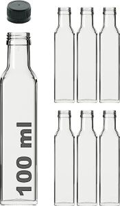 Maraska Şeffaf 100 ml Sızdırmaz Kapaklı Boş Cam Şişe 6 Adet