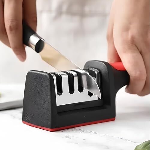 Kanji 4 Fonksiyonlu Paslanmaz Çelik Bıçak, Makas & Satır Bileyici – Elmas, Seramik ve Tungsten Çelik Bileme Sistemi – Ergonomik ve Dayanıklı Bileme Aleti
