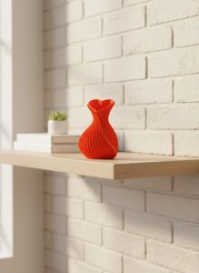 Kalpli Turuncu Dekoratif Vazo 11 cm Modern Şık Masaüstü Aksesuar