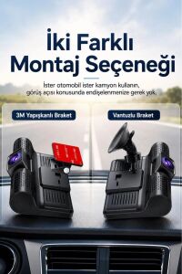 1080P 3 Kameralı Araç Içi Kamera Gece Görüşlü Geri Görüş Destekli G Sensörlü Geniş Açılı
