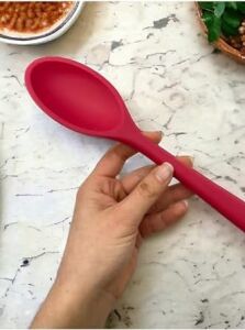 Sert Uçlu Isıya Dayanıklı Silikon Kepçe Kaşık Seti, 4 Parça, Fuşya
