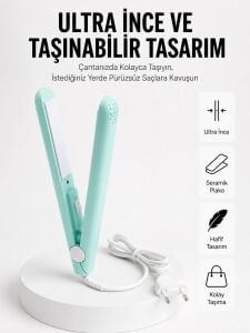 Seyahat Tipi Taşınabilir Saç Düzleştirici Saç Şekillendirici Yüksek Isı Ayarlı