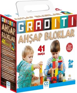 Graditi 2+ Yaş Için 41 Parçalı Eğitici ve Öğretici Sağlığa Zararsız Ahşap Aktivite Blokları