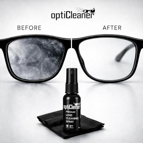 Premium Lens Temizleme Kiti, 30ML Sprey ve 15X18CM Mikrofiber Bez, Gözlük, Telefon, Laptop, Kamera Lensleri Için