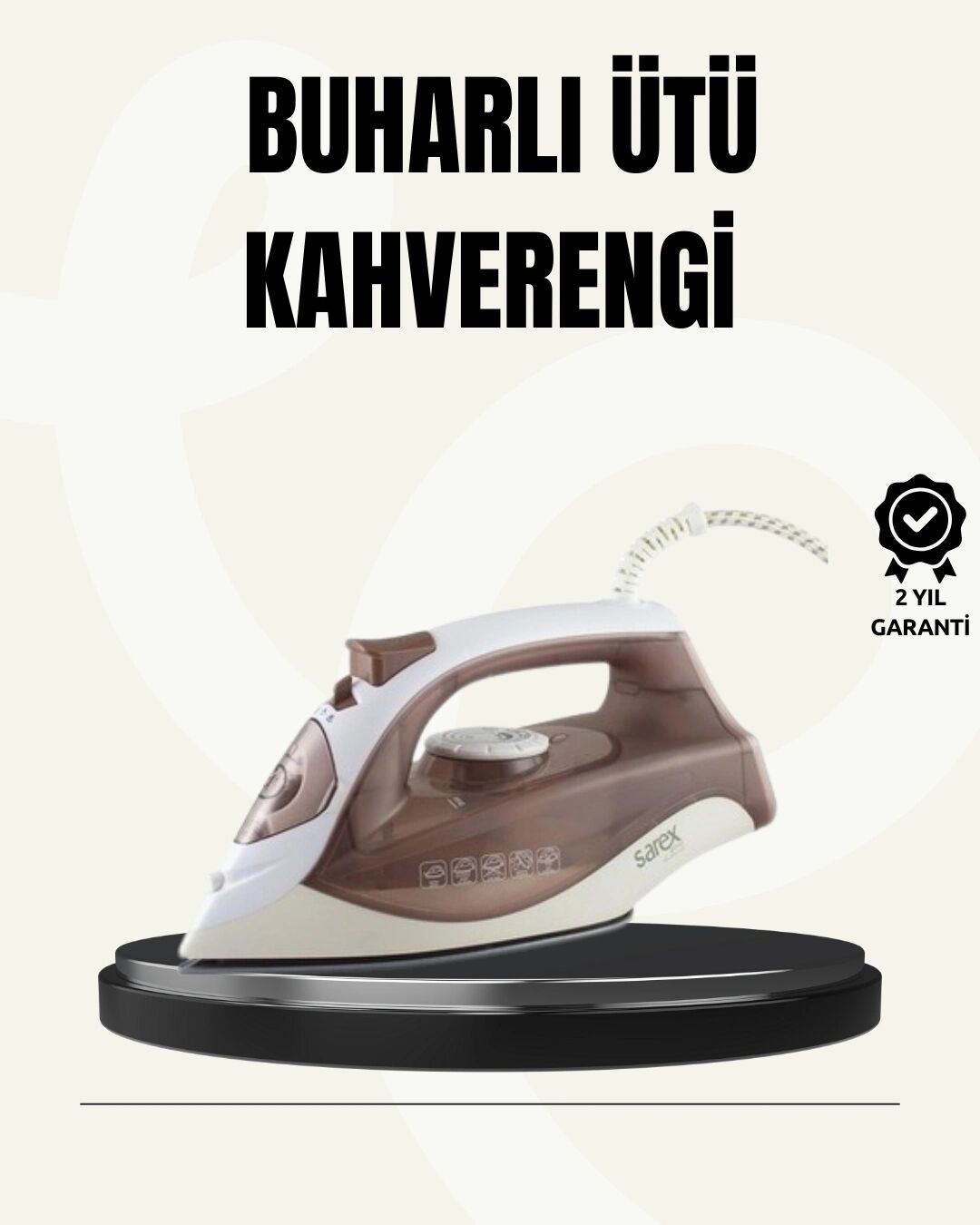 Buharlı Ütü 2200W Seramik Taban 300 ml Kahverengi Dikey Ütüleme