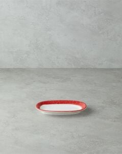 Larry Porselen Kayık Tabak 19 cm Kırmızı