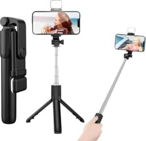CR27 4in1 Bluetooth Kumandalı, Selfie Çubuğu, Tripod Monopod, LED Işık, Deklanşörlü, Canlı Yayın Standı Telefon Tutucu Katlanabilir Genişletilebilir