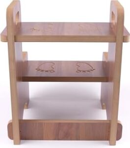 Ahşap Montessori Kaymaz Basamak Tabure – Banyo ve Lavabo Yükseltici Merdiven, 36X36X40 Cm, Mdf Melamin Kaplama