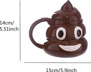 Senon Poo Kaka Emoji Kupa Bardak Tasarım Kupa Dekoratif Hediyelik