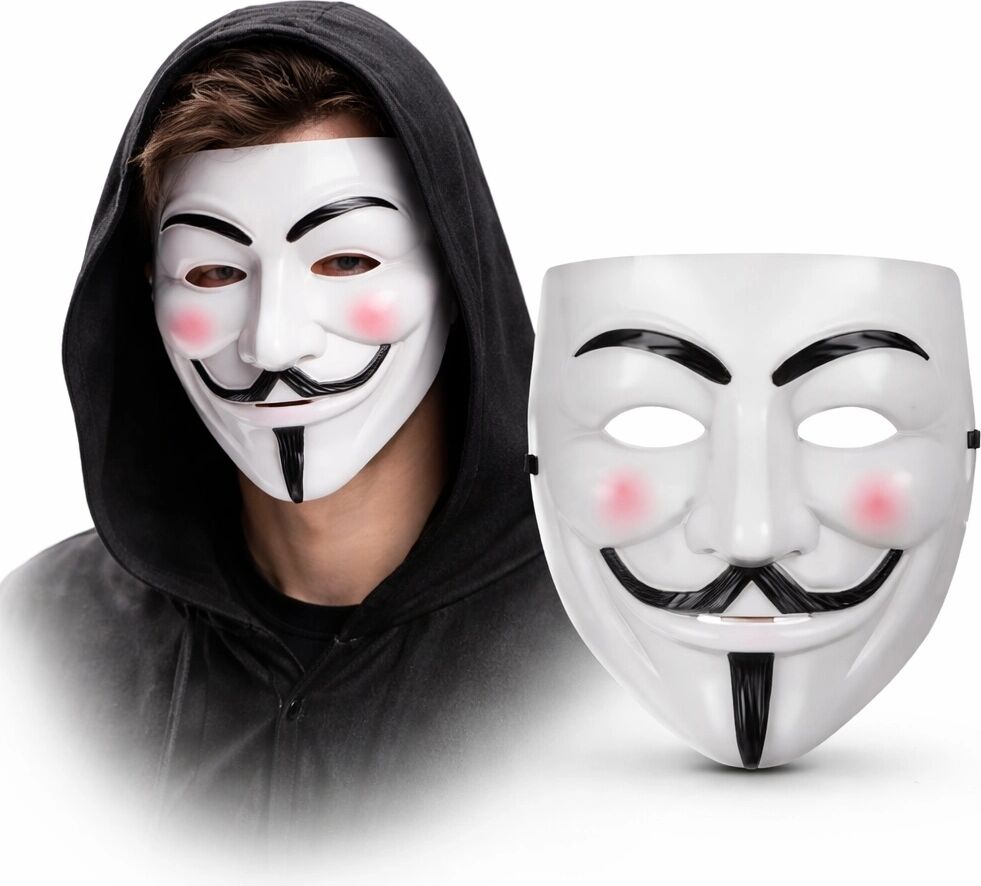 V Mask Premium Vendetta Beyaz Maske (Guy Fawkes Stil)