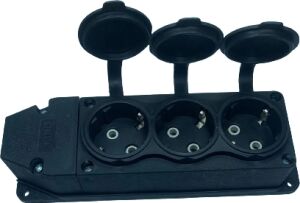 3 Lü Kauçuk Grup Priz Monofaze 1X16A 220 V