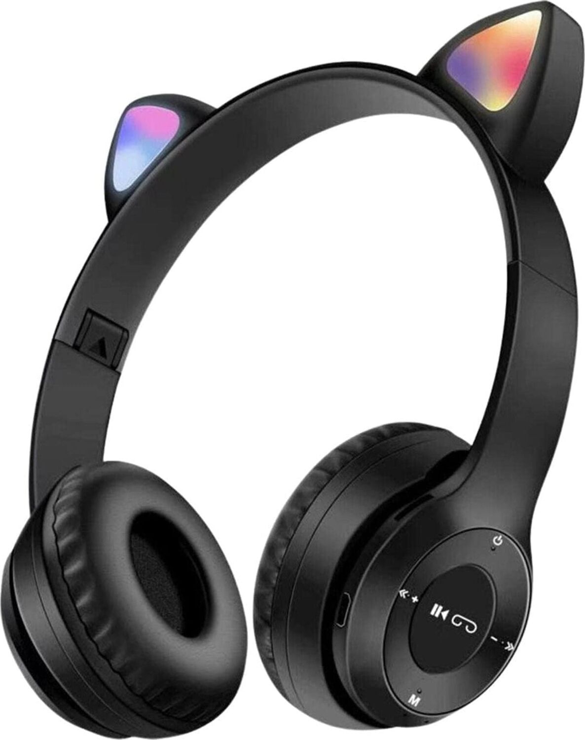Kulak Üstü Bluetooth Kulaklık, Rgb Işıklı ve Dokunmatik Kontrollü, Mikrofonlu, Siyah Renk
