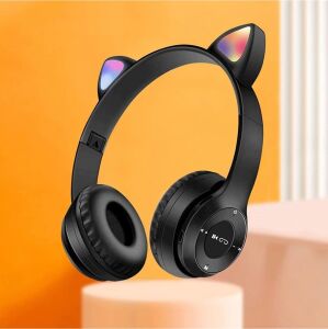 Kulak Üstü Bluetooth Kulaklık, Rgb Işıklı ve Dokunmatik Kontrollü, Mikrofonlu, Siyah Renk