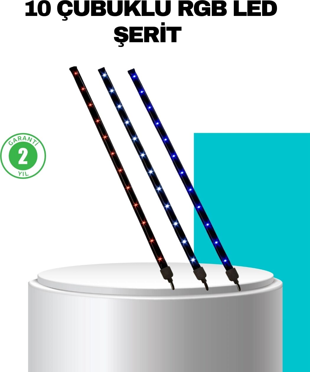 LED Meteor Yağmur Işığı 10 Adet Çubuk Kayan Yıldız Efektli