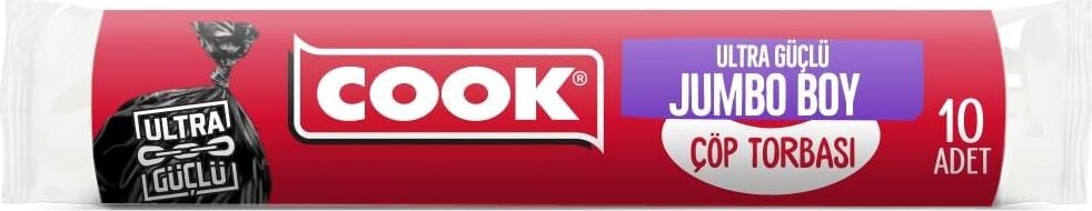 Ekstra Kalın Çöp Torbası, Ultra Dayanıklı Jumbo Boy 80 x 110 cm (10 Adet/rulo)