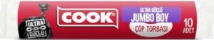 Ekstra Kalın Çöp Torbası, Ultra Dayanıklı Jumbo Boy 80 x 110 cm (10 Adet/rulo)