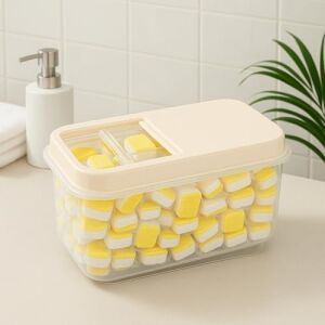 7,5 Lt Mega Banyo Düzenleyici Kayar Kapaklı Etiketli Toz Tablet Deterjan Saklama Kutusu