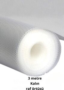 Premium 3 Metre Pıtırcıklı Kaydırmaz Şeffaf Raf Örtüsü Halı Kaydırmaz 45 CMX3M Kalın Kaliteli Folyo