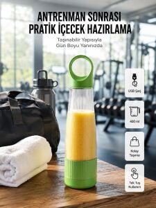 400 ml Kapasiteli Pratik Taşınabilir Meyve Blender