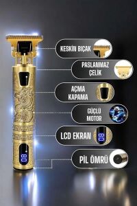 Tıraş Makinesi Şarjlı Profesyonel Saç Kesme Makinesi Gold Çizik Tıraş