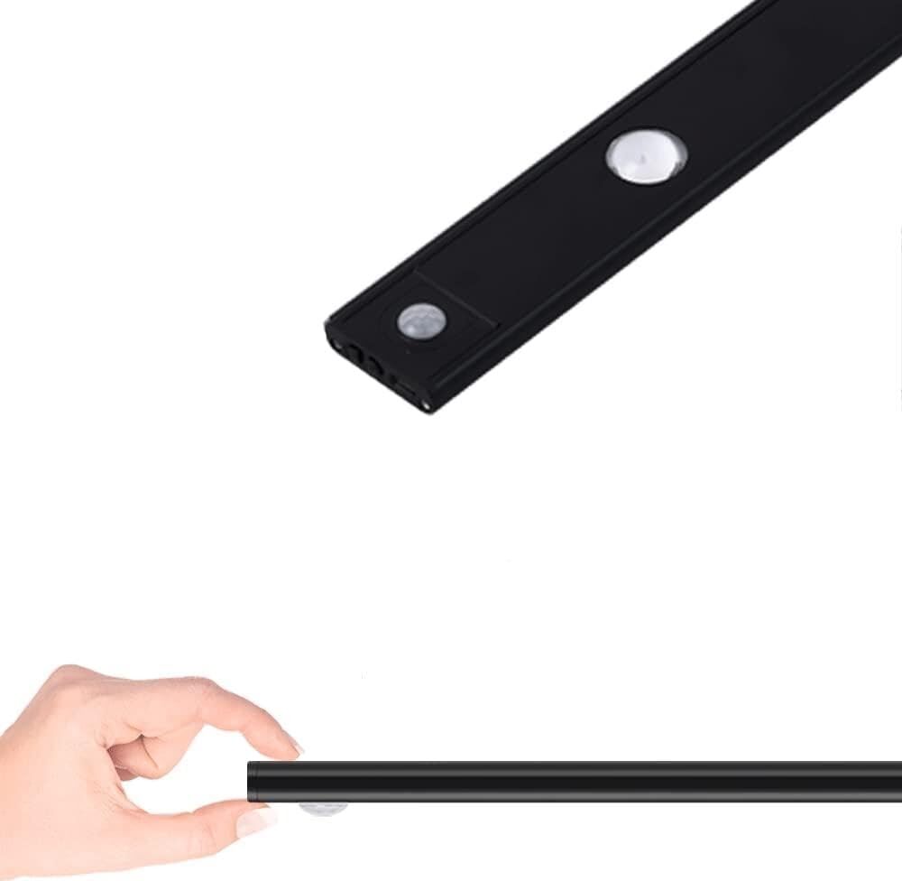 Sensörlü Şarjlı 3 Farklı Işık Renkli Dimmerli 40CM Siyah Cata Bella Ultra Slim Kabin LED