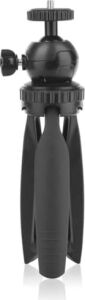 Pocket M2T Mini Masaüstü Tripod + Telefon Tutucu | 19CM Yükseklik Ayarı, 2,5kg Taşıma Kapasitesi, 360° Döner Kafa, Kamera & Projektör Uyumlu