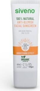 SIVENO%100 Doğal Yüz Güneş Kremi Leke Karşıtı Aydınlatıcı Mineral Filtre Uva Uvb Spf 50+ 30 ml