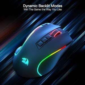 Redragon M612 Pro Rgb Oyun Faresi, 8000 Dpı Kablolu/kablosuz Optik Oyuncu Faresi, 9 Programlanabilir Tuş ve Arka Plan Aydınlatması, Bt & 2.4g, Yazılım Destekli, Fire Button