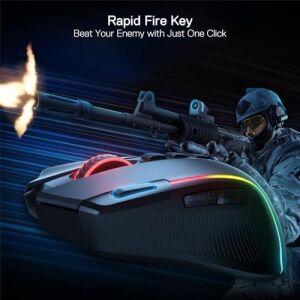 Redragon M612 Pro Rgb Oyun Faresi, 8000 Dpı Kablolu/kablosuz Optik Oyuncu Faresi, 9 Programlanabilir Tuş ve Arka Plan Aydınlatması, Bt & 2.4g, Yazılım Destekli, Fire Button