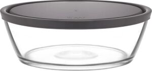 Vega Cam Saklama Kabı Tekli Ekstra Büyük 2370 ml Yuvarlak Gri Plastik Kapaklı