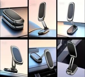 360 Derece Dönebilen Alaşımlı Metal Katlanabilir Mıknatıslı Magnetik Masaüstü ve Araç Içi Cam ve Göğüse Yapışabilen Kutu Içerişindeki Metal Aparatlar Ile Beraber Telefon Tutucusu ve Telefon Standı 033