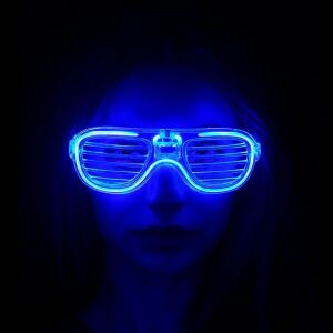 Mavi LED Işıklı Parti Gözlüğü - Neon 3 Modlu