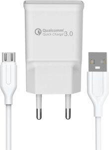 Yetty Fast Charger 3.0 A Qualcomm Adaptör + 1m Micro USB Kablo Beyaz YT-40M (Yerli Üretim)