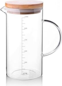 1000ML Bambu Kapaklı Cam Ölçü Kabı – Dayanıklı ve Şeffaf Sıvı & Kuru Malzeme Ölçme Kabı | Mutfak Için Hassas Ölçüm ve Saklama Çözümü 1000ML - Cam Sürahi Ölçü Kabı