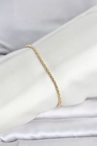 cm 14K Gold Renk Burgulu Zincir Model Kadın Bileklik
