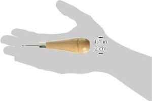 Lacis RQ48-2 Primitive Halı Kancası, Ahşap Saplı, Çelik, 2 mm x 1,25 mm