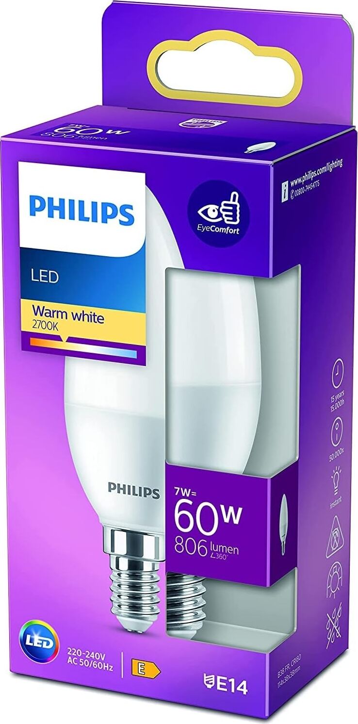 LED 60W B38 E14 Mum Tipi Sarı Işık Dim Edilmez Ampul Tekli Paket