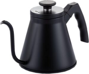 Barista Kahve Gooseneck Kettle - Çelik Kahve Demleme Dripper Kettle - Indüksiyonlu - Paslanmaz Çelik - Siyah, Slim - 1200 ml