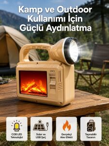 Alev Efektli Güneş Enerjili Lamba – Su Geçirmez
