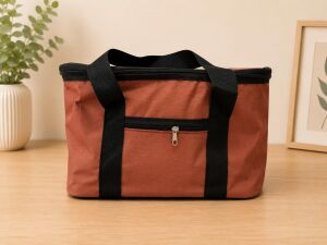 Kiremit Rengi 22 Litre Termal Piknik ve Taşıma Çantası – Su Geçirmez Kumaş, Kalın Yalıtımlı Iç Kaplama, 2 Bölmeli Soğuk-Sıcak Tutucu Çanta (39X27X23 Cm)