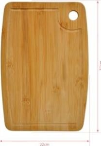 Bambu Serisi 32X22 cm Oluklu Antibakteriel Yıkanabilir Bambu Doğrama Tahtası