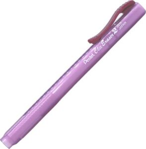 Clic Eraser 2 Sürgülü Kalem Silgi Şeffaf Gövdeli, Kırmızı