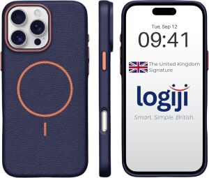 Ladera iPhone 15 Kılıf - Deri Görünümlü Ince Koruma - Magsafe ile Uyumlu - Koyu Mavi