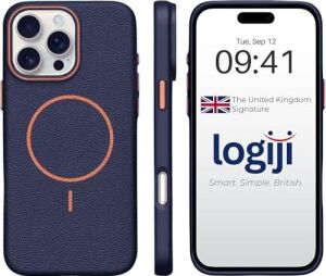 Ladera iPhone 15 Kılıf - Deri Görünümlü Ince Koruma - Magsafe ile Uyumlu - Koyu Mavi