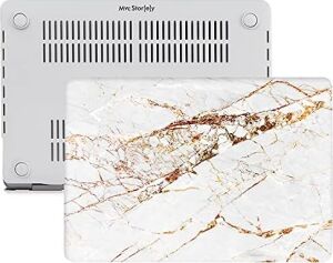 MacBook Air M1 Kılıf A2337 Uyumlu 13 Inç Mermer Desenli Hard Case A2179 A1932 Sert Koruyucu Kapak Sarı
