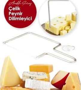 Paslanmaz Çelik Peynir Dilimleyici – Dayanıklı Tel Kesici, Kolay Kullanım, Peynir, Tereyağı ve Tatlı Dilimleme Için Ergonomik Tasarım