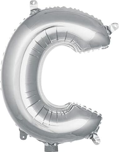 C Harfi 16 Inç Gümüş Renk Folyo Balon 36 cm (Gümüş)